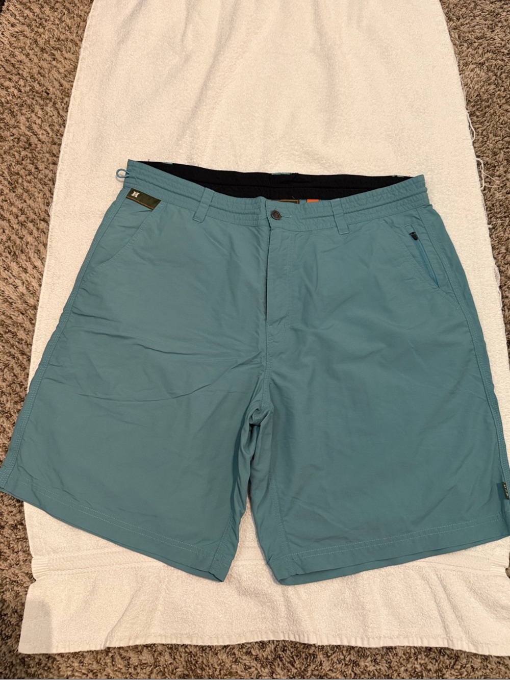 Howler Brothers Teal Performance Hybrid quick dry nylon ripstop Shorts